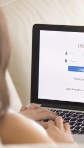 Log In screen on a laptop.