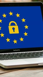 laptop showing GDPR padlock